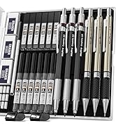 Nicpro 6PCS Art Mechanical Pencils Set, Metal Drafting Pencil 0.5, 0.7, 0.9mm &amp; 2mm Lead Holder(2...