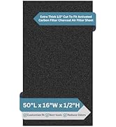 Extra Thick 1/2" Cut To Fit Universal Activated Carbon Filter Charcoal Air Filter Sheet 16x50'' f...