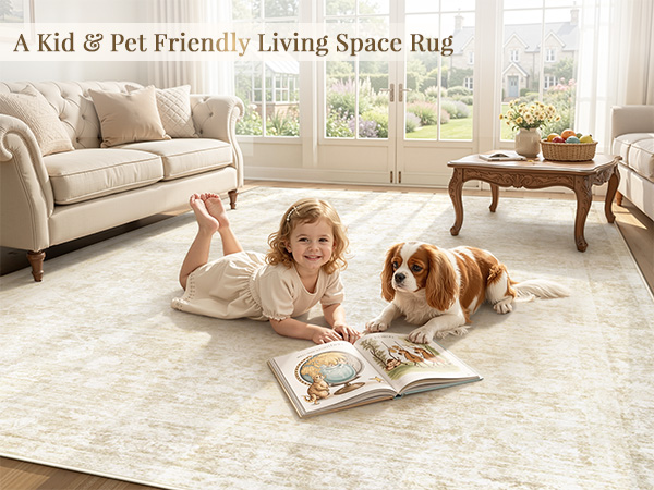 A Kid &amp;amp; Pet Friendly Living Space Rug