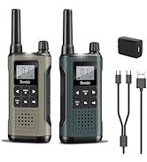 Derebir Walkie Talkies Long Range for Adults-2 Pack Rechargeable Walkie Talkies 22 FRS Channels 2...