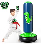 QPAU Inflatable Punching Bag, 48 Inch Stable Inflatable Boxing Bag for 3-6 Kids,Dinosaur Toy &amp; Gi...