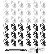 36-Pack Silicone Cable Ties, Reusable Cord Organizer Straps With 2 Binding Methos, Durable &amp; Stre...
