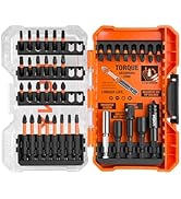 PONY 40-Piece Impact Screwdriver Bit Set with Tough Case, 1/4'' Hex S2 Steel bits, Precision-Mach...