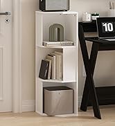 Furinno ECON Corner Shelf, 3-Tier Corner Book Shelf, Storage Shelves, Display Rack, Bookshelf, fo...