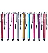 Wisdompro Stylus Pens for Touch Screens, 9 Pack of Universal Rubber Tip Stylus with Lanyard Tethe...