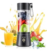 Portable Blender Make Shakes and Smoothies - USB Rechargeable Personal Size Mini Blender Freshly ...