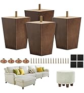RVXHUA 4 Inch Wooden Furniture Legs - Set of 4 Solid Wood Replacement Feet for Sofa, Couch, Ottom...