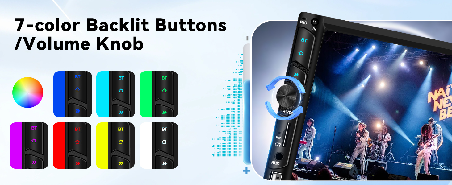 Seven Color Backlight Buttons