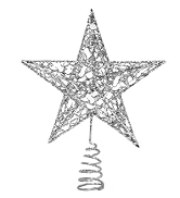 URATOT Glittered Christmas Tree Topper Metal Christmas Treetop Hallow Wire Star Topper for Christ...