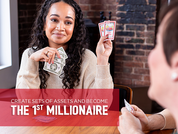 Smiling players create fun stealing from rivals to become millionaires.