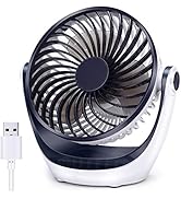 Aluan Desk Fan Small Table Fan with Strong Airflow Quiet Operation Portable Fan Speed Adjustable ...