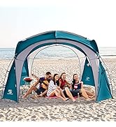 UNICAMPER Beach Tent 12 X 12ft Large UPF50+ Pop Up Canopy with 2-Pcs Side Wall, Sun Shelter Rainp...