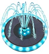 Yzert Solar Fountain Matte Panel with 4000 mAH Battery, 4W Bird Bath Fountains Solar Power with 8...