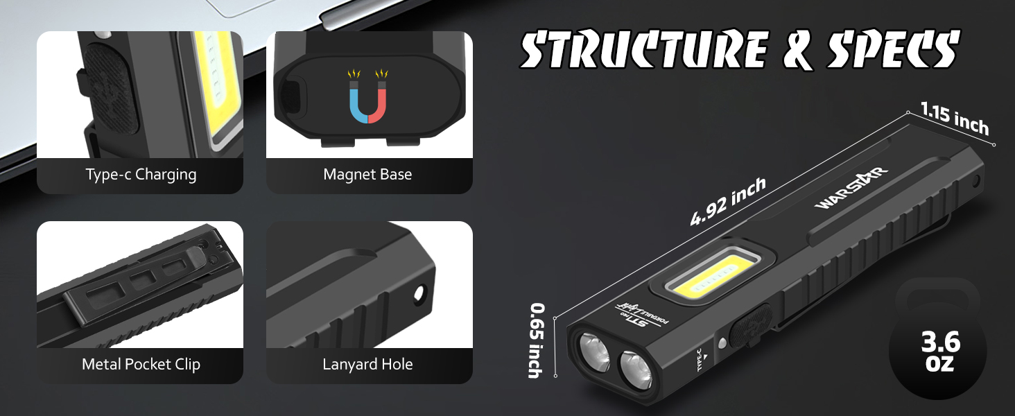 rechargeable edc flashlight