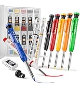 Nicpro 6 Pack CP1000 Carpenter Pencils with Sharpener, Mechanical Pencil Set with 66 Refills, Dee...