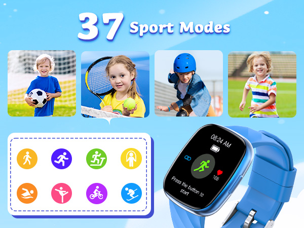 kids smart watch, kids fitness tracker, smart watch for boys girls ages 8-12, waterproof kids watch