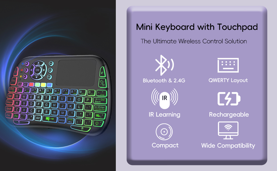 Mini keyboard with touchpad