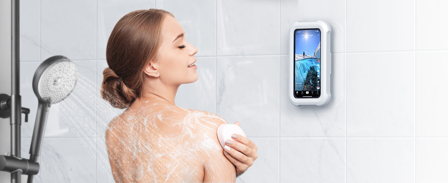 bathroom phone holder waterproof case