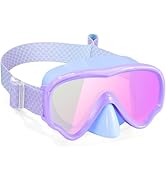 Vvinca Kids Swim Goggles with Nose Cover &amp; Fabric Strap - Anti-Fog/UV Waterproof Swimming Goggles...