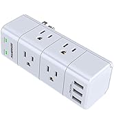Surge Protector Wall Mount , Outlet Splitter with Rotating Plug, POWERIVER Power Strip with 6 Out...