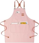 AFUN Chef Aprons for Women Men with Oversized Pockets, 12-Ounce Cotton Canvas Cross Back Water Re...