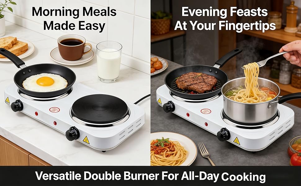 Versatile Double Burner For All-Day Cooking