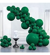 PartyWoo Hunter Green Balloons, 125 pcs Green Balloons Different Sizes Pack of 36 Inch 18 Inch 12...