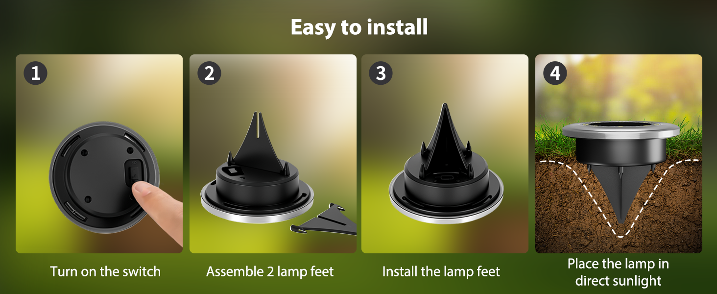 Easy to install No tools, no hassle – just instant solar ground light