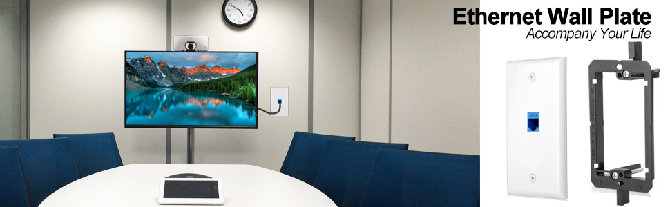 Ethernet Wall Plate Cat6 1Port Keystone Network Outlet Jack RJ45 Wall Inline Coupler Connector