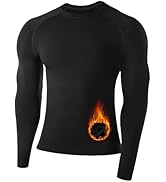 Runhit Men's Thermal Compression Shirt Fleece Lined Long Sleeve Thermal Shirts Athletic Base Laye...