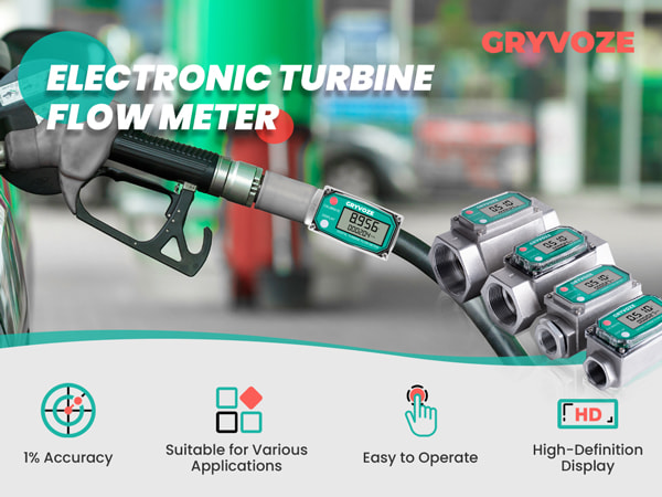 1 inch digital turbine fuel flow meter