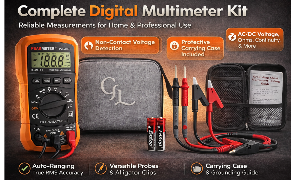 Digital Multimeter with Protective Carrying Case