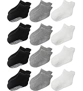 Aroveea Non Slip Grip Ankle Baby Socks 12 Pack for Toddler Boys and Girls Kids,Infant Cute Cotton...