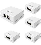 PBAEGAV 2 Ports Shielded Network Surface Mount Box Compatible with UTP Cat6/Cat5e/Cat5 Stranded o...