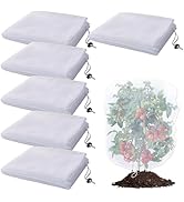 6 Pack Insect Bird Netting Cover - 3.3x2.6FT Blueberry Bushes Netting Plant Covers with Drawstrin...
