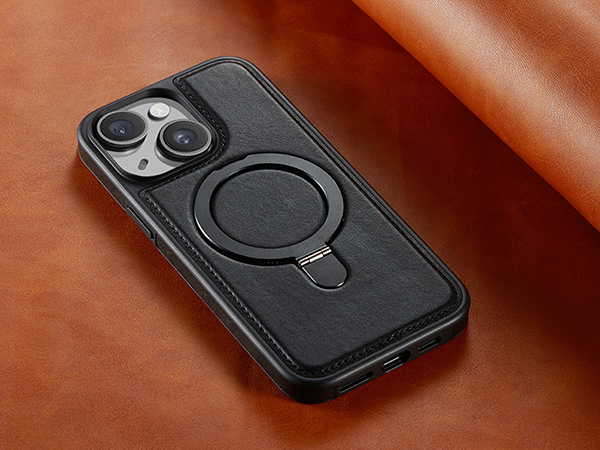 case with stand pu leather compatible with magsafe