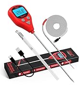 AWLKIM Rechargeable Digital Meat Thermometer with 3.3ft External Probe, Warning Alert, Instant Re...