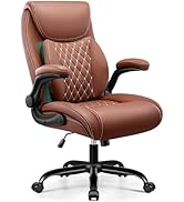 Office Chair, Ergonomic Desk Chair with Lumbar Support for Lower Back Pain Relief, Executive Leat...