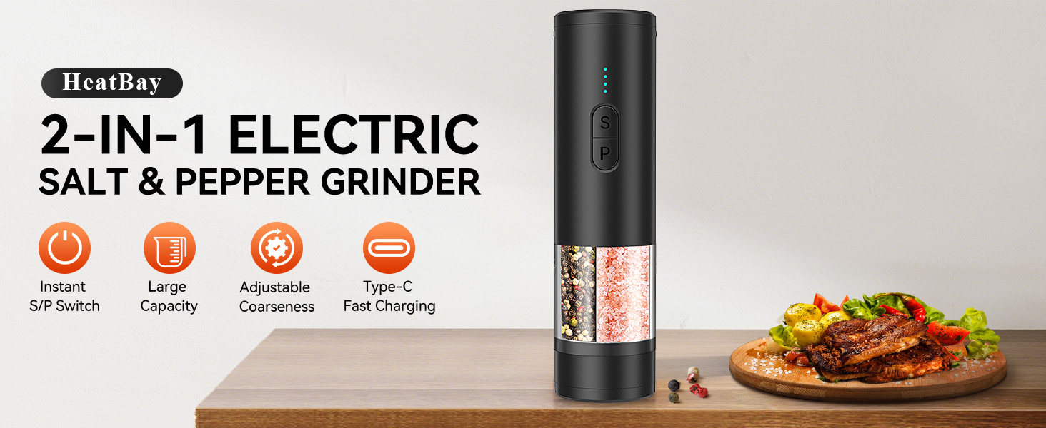 electric salt and pepper grinder set
