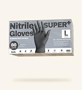 SUPER+ Black Nitrile Gloves HEAVY DUTY 6 Mil Disposable Chemical Resistant Powder &amp; Latex Free Me...