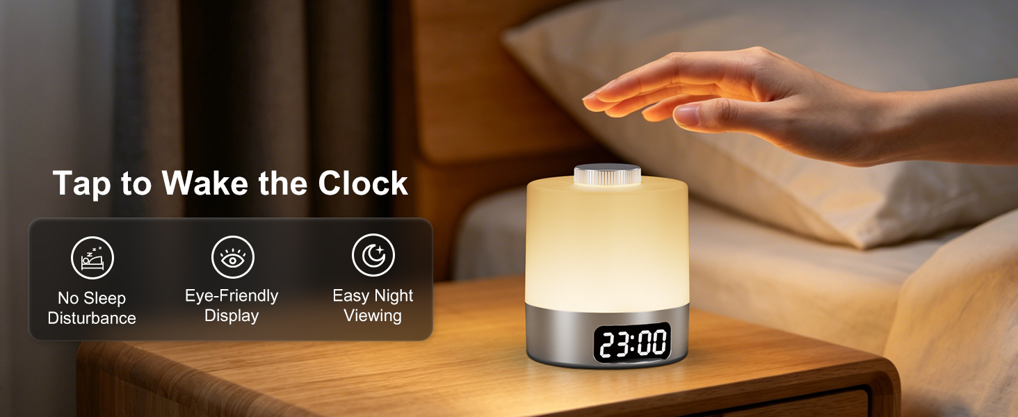 night light with clock