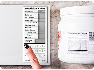 Choose digits using smart nutrition food scale digital interface display