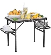 Titanker Folding Camping Table Small 2ft, Small Folding Table Portable with 50% Extra Space, Fold...