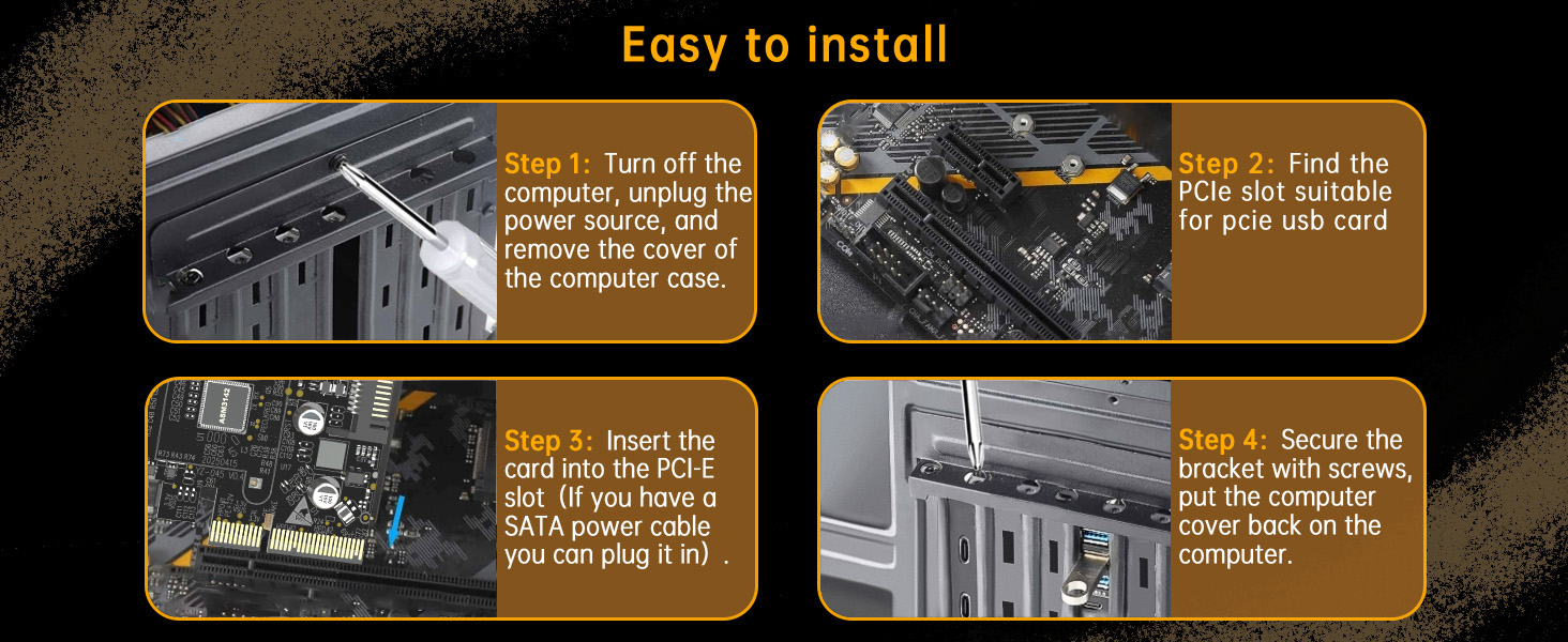 usb c pcie card installation process