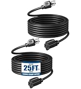 DEWENWILS Outdoor Extension Cord 25FT, Waterproof Power Cord for Indoor Outdoor Appliances, 14/3 ...