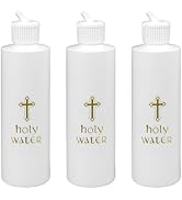 BROWNKNOT 3 Pcs Holy Water Bottles, 8.5 oz/ 250ml Plastic Holy Water Container Reusable Empty Bot...