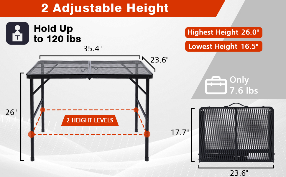 2 Adjustable Height