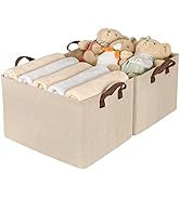 TOPIA HOME Storage Baskets for Organizing with Metal Frame 2-Pack, 16.54" L x 12" W x 10.24" H, U...