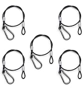 5 Pcs Wire with Carabiner Hook for Bird Feeder 17.5 inch, Outdoor Waterproof Stainless Steel Cabl...