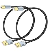 JSADZKJ 1FT USB A to USB B Printer Cable 2.0 Type A Male to B Male Cable High Speed USB 2.0 Print...